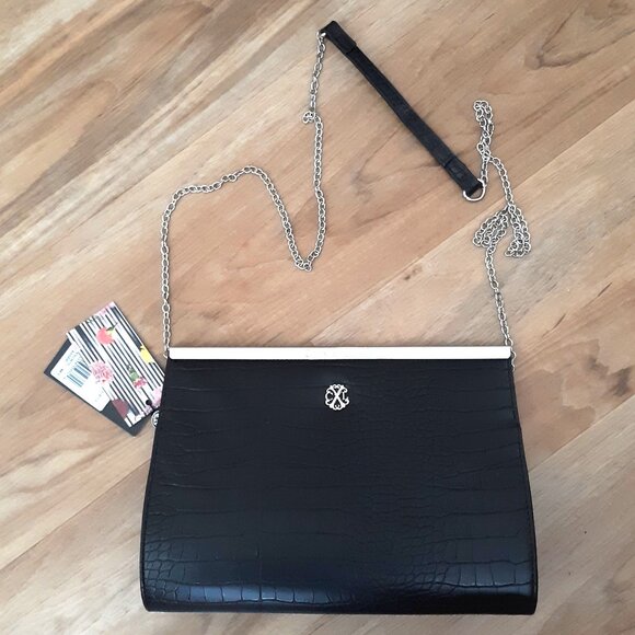 Christian Lacroix Croc Embossed Sasha Clutch Shoulder Bag - Picture 8 of 11